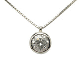 Pt900 プラチナ Pt850 プラチナ ダイヤ1.532ct ソリティア プチペンダントネックレス レディース 【中古】
